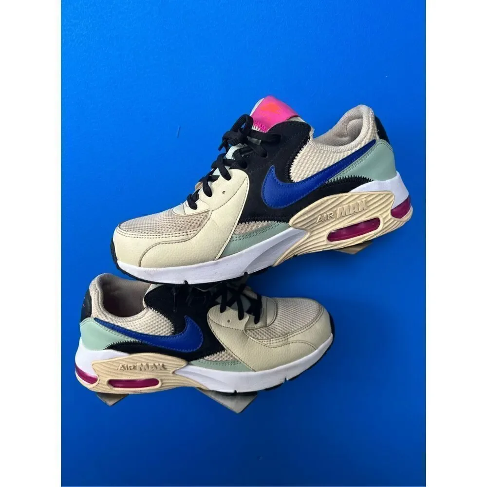 Nike Air Max Women’s Excee Sneakers CD5432-200 Shoes Tan Blue Black Size US 9.5